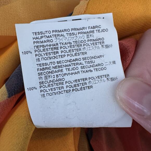 Dsquared2 Camouflage Print Bow Neck Sheer Dress Red Orange Size 38 US 2 - Picture 12 of 12